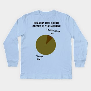 Reasons why I drink coffee in the morning Kids Long Sleeve T-Shirt